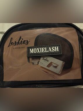 Moxielash Lashies Baby lash starter kit in Black Mesh Travel Cosmetic Pouch -